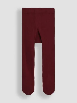JoJo Maman Bébé Wine Cotton Rich Plain Tights