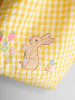 JoJo Maman Bébé Yellow Appliqué Gingham Sleeveless Dress