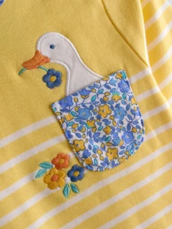 JoJo Maman Bébé Yellow Duck Breton Pocket Top