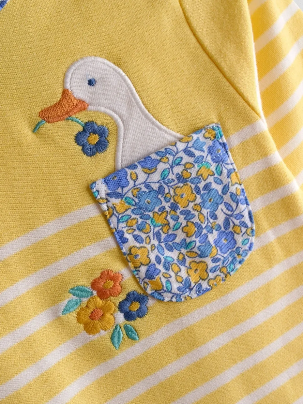 JoJo Maman Bébé Yellow Duck Breton Pocket Top