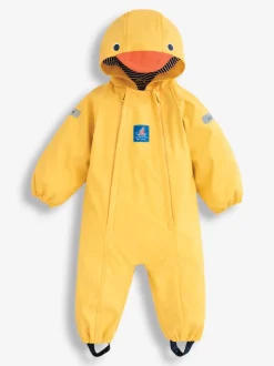 JoJo Maman Bébé Yellow Duck Jersey-lined Waterproof Puddle Suit