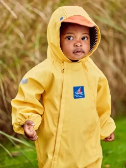 JoJo Maman Bébé Yellow Duck Jersey-lined Waterproof Puddle Suit
