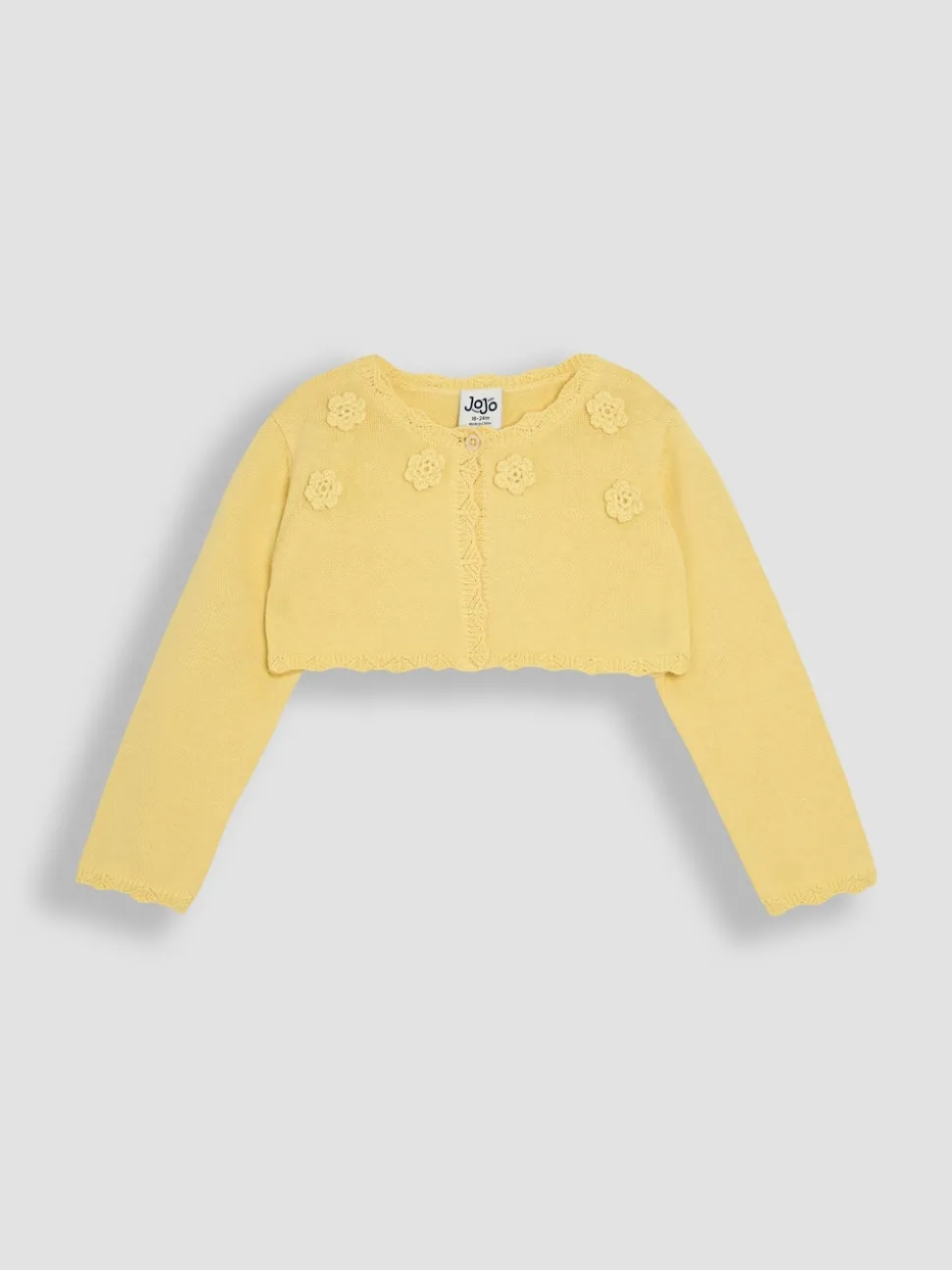 JoJo Maman Bébé Yellow Floral Bolero Cardigan