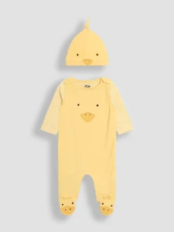 JoJo Maman Bébé Yellow Footed Dungarees Set 3 Piece