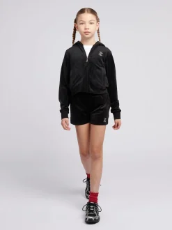 Juicy Couture Black Arch Zip Thru Diamante Hoodie
