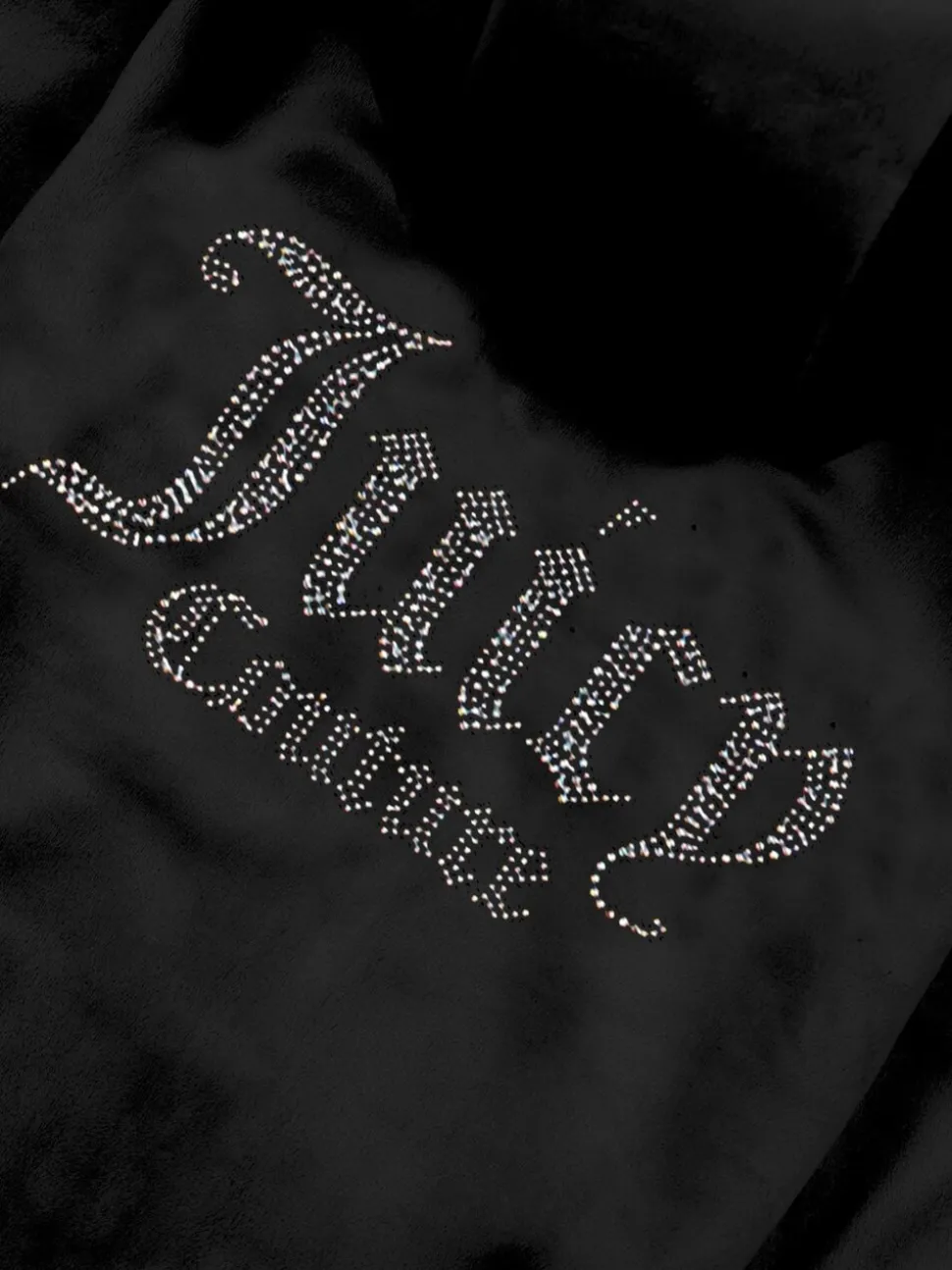 Juicy Couture Black Diamante Zip Thru Hoodie & Bootcut Joggers Set