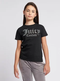 Juicy Couture Black Fitted Diamante T-Shirt