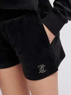 Juicy Couture Black Fold Over Waist Shorts