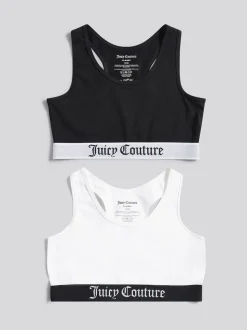 Juicy Couture Black Juicy Crop Top 2 Pack Hanging