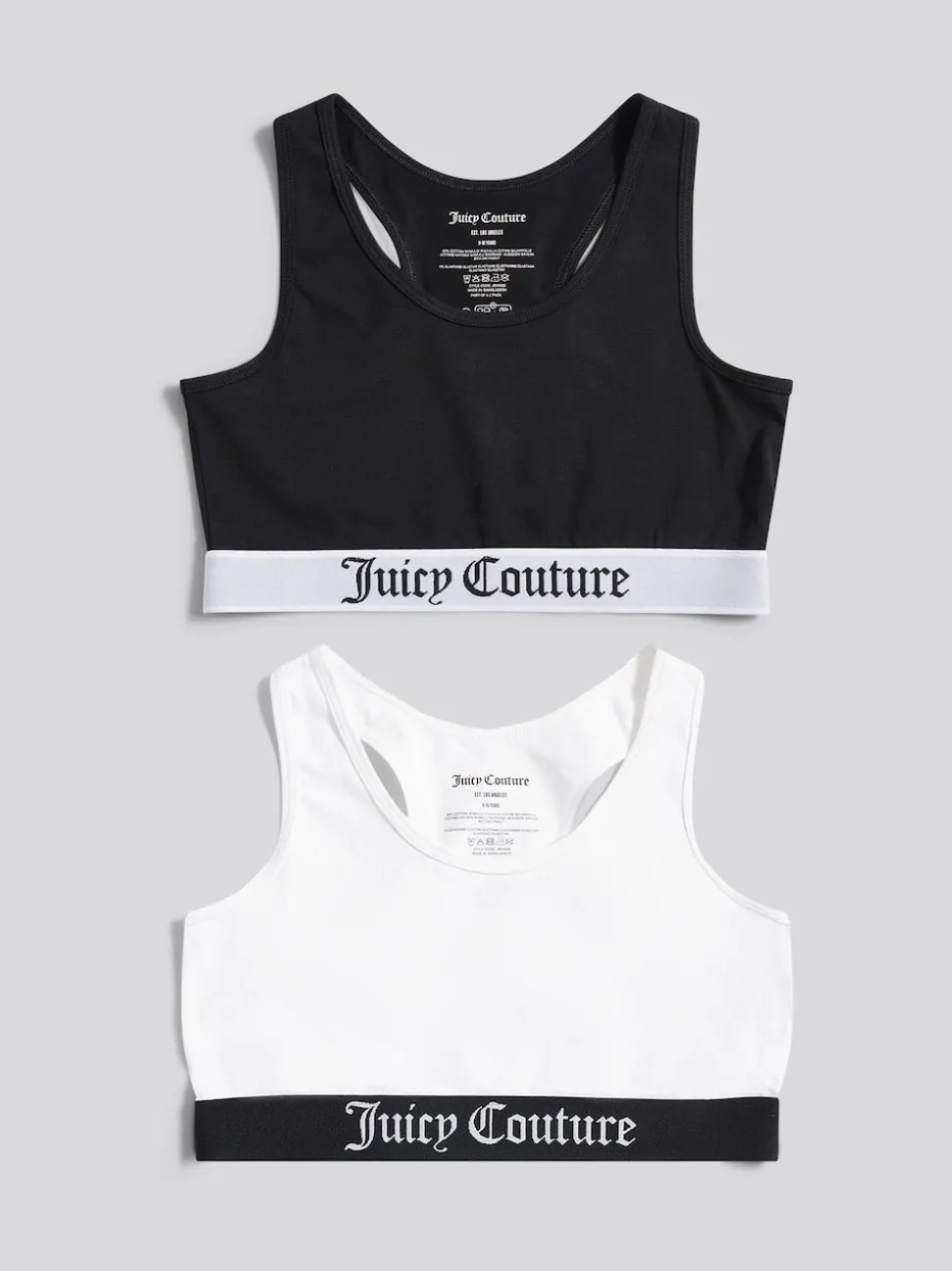 Juicy Couture Black Juicy Crop Top 2 Pack Hanging