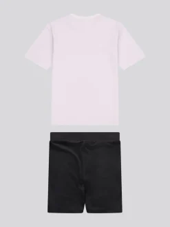 Juicy Couture Black Loose T-Shirt & Velour Cycling Shorts Set