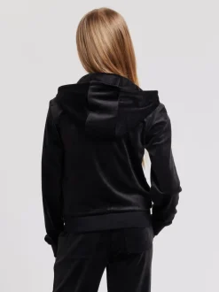 Juicy Couture Black Mini Diamante Zip Hoodie
