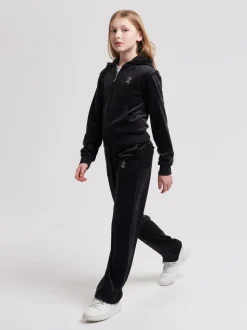 Juicy Couture Black Mini Girls Diamante Wide Leg Joggers