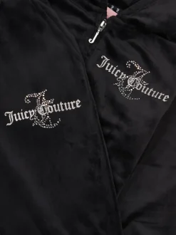 Juicy Couture Black Slim Diamante Hoodie & Tracksuit Set