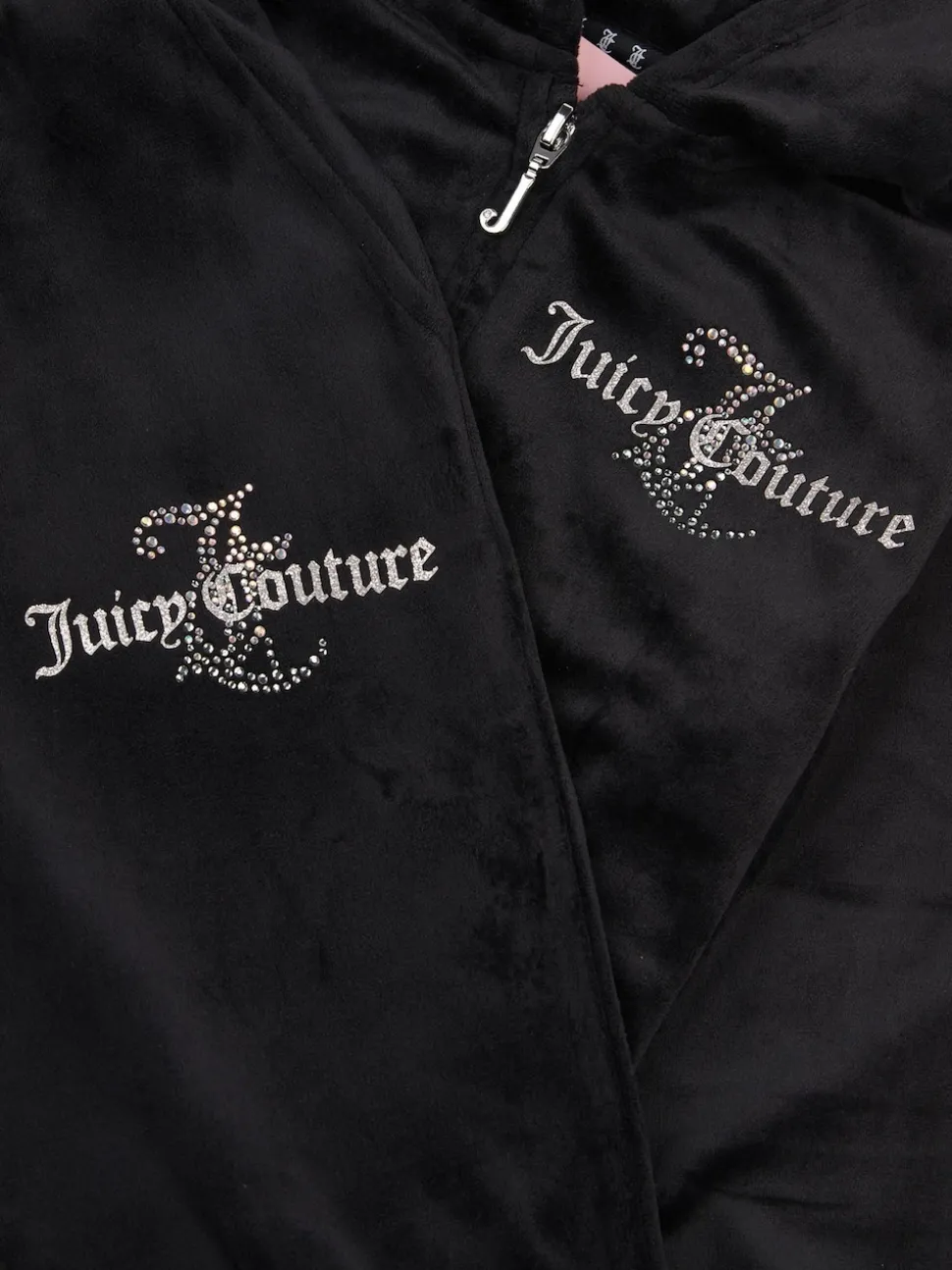 Juicy Couture Black Slim Diamante Hoodie & Tracksuit Set