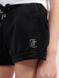 Juicy Couture Black Velour Fold Up Shorts