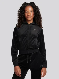 Juicy Couture Black Zip Through Hoodie and Relaxed Joggers Set