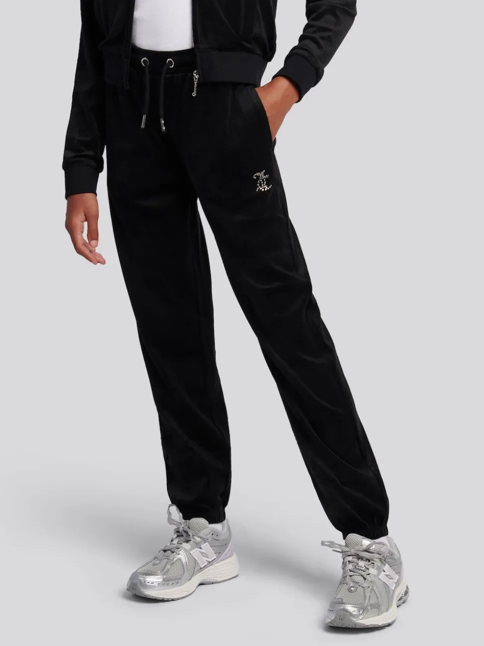 Juicy Couture Black Zip Through Hoodie and Relaxed Joggers Set