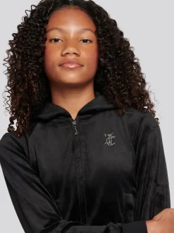Juicy Couture Black Zip Through Hoodie and Relaxed Joggers Set
