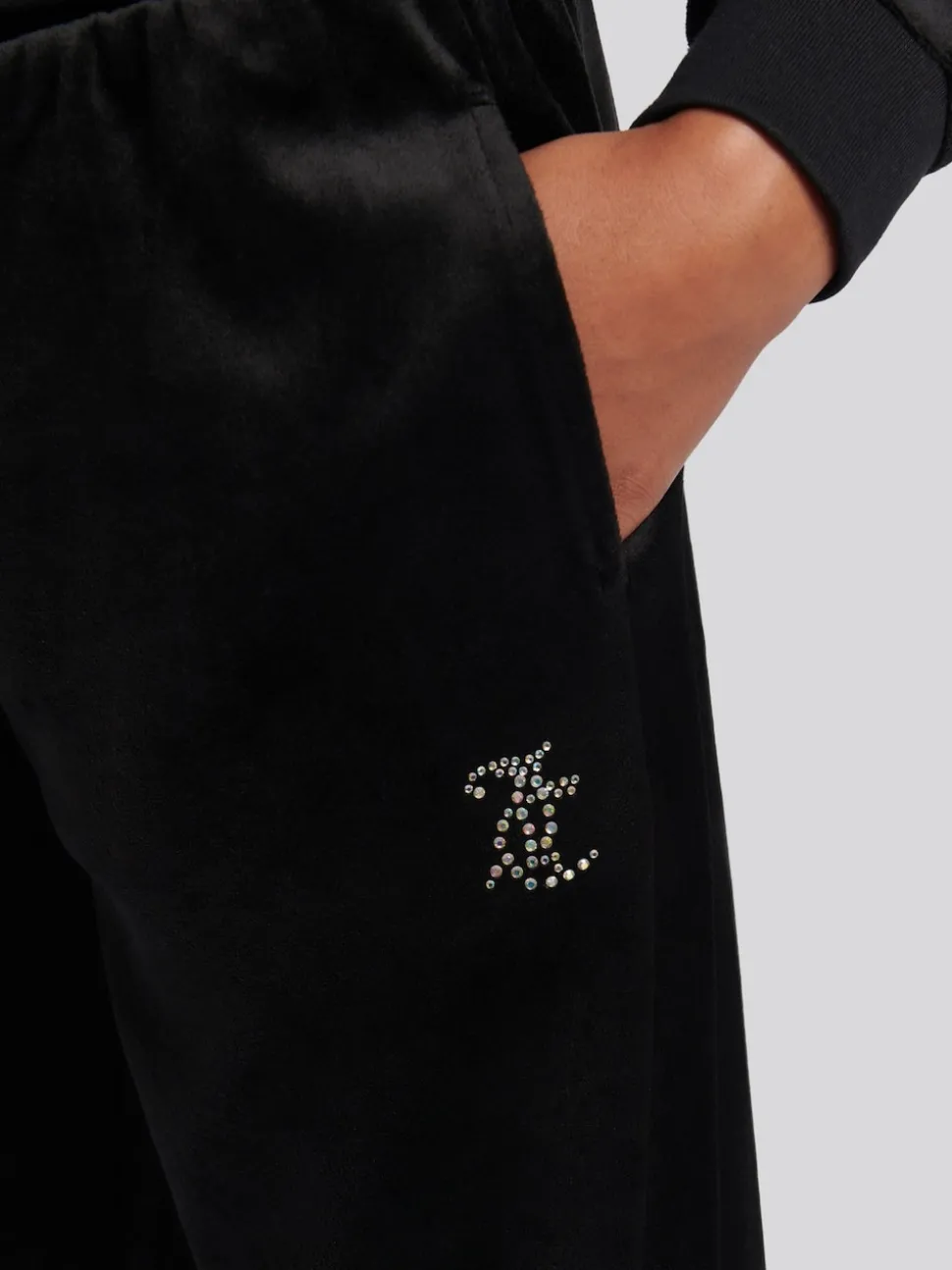 Juicy Couture Black Zip Through Hoodie and Relaxed Joggers Set