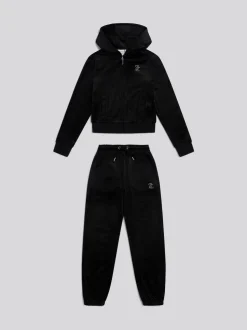 Juicy Couture Black Zip Through Hoodie and Relaxed Joggers Set