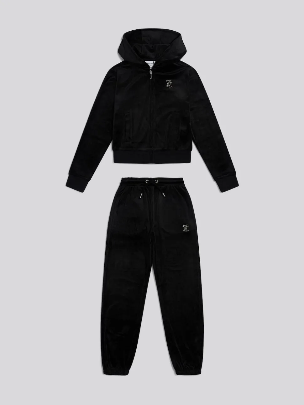 Juicy Couture Black Zip Through Hoodie and Relaxed Joggers Set