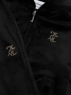 Juicy Couture Black Zip Through Hoodie and Relaxed Joggers Set