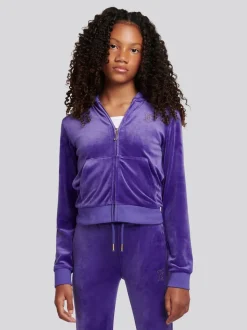 Juicy Couture Blue Diamante Zip Through Hoodie