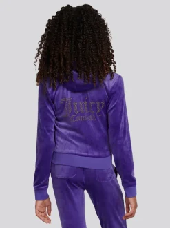 Juicy Couture Blue Diamante Zip Through Hoodie