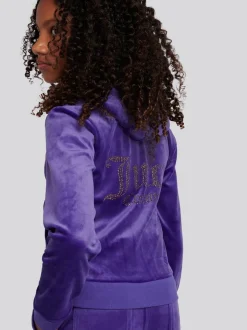 Juicy Couture Blue Diamante Zip Through Hoodie