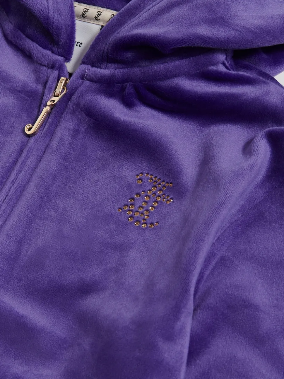 Juicy Couture Blue Diamante Zip Through Hoodie