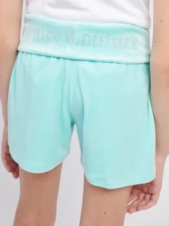 Juicy Couture Blue Fold Over Waist Shorts