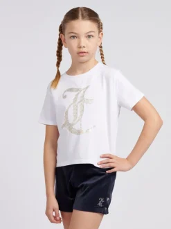 Juicy Couture Blue Girls Boxy T-Shirt & Velour Shorts Set