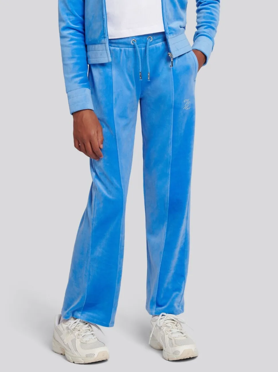Juicy Couture Blue Juicy Cord Panelled Straight Leg Joggers