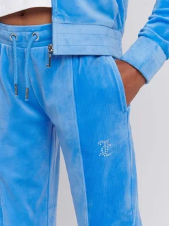 Juicy Couture Blue Juicy Cord Panelled Straight Leg Joggers