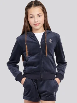 Juicy Couture Blue Mini Diamante Zip Hoodie