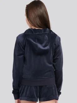 Juicy Couture Blue Mini Diamante Zip Hoodie