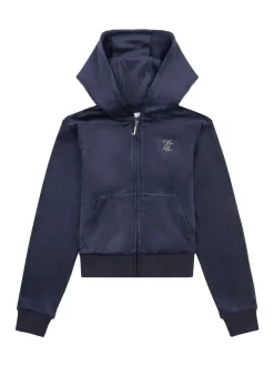 Juicy Couture Blue Mini Diamante Zip Hoodie
