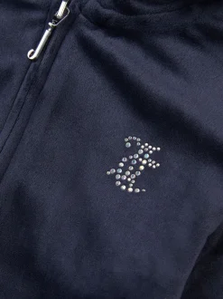 Juicy Couture Blue Mini Diamante Zip Hoodie