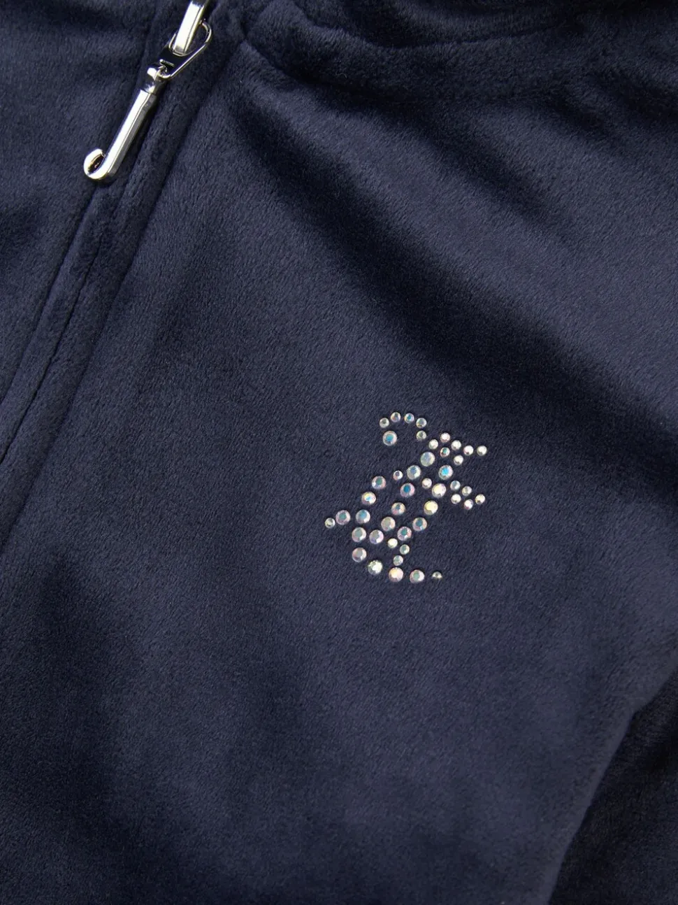Juicy Couture Blue Mini Diamante Zip Hoodie