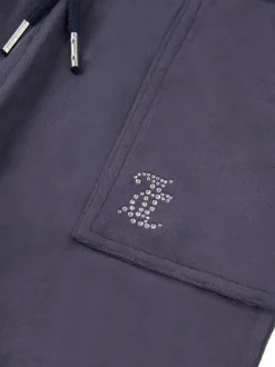 Juicy Couture Blue Mini Girls Diamante Wide Leg Joggers