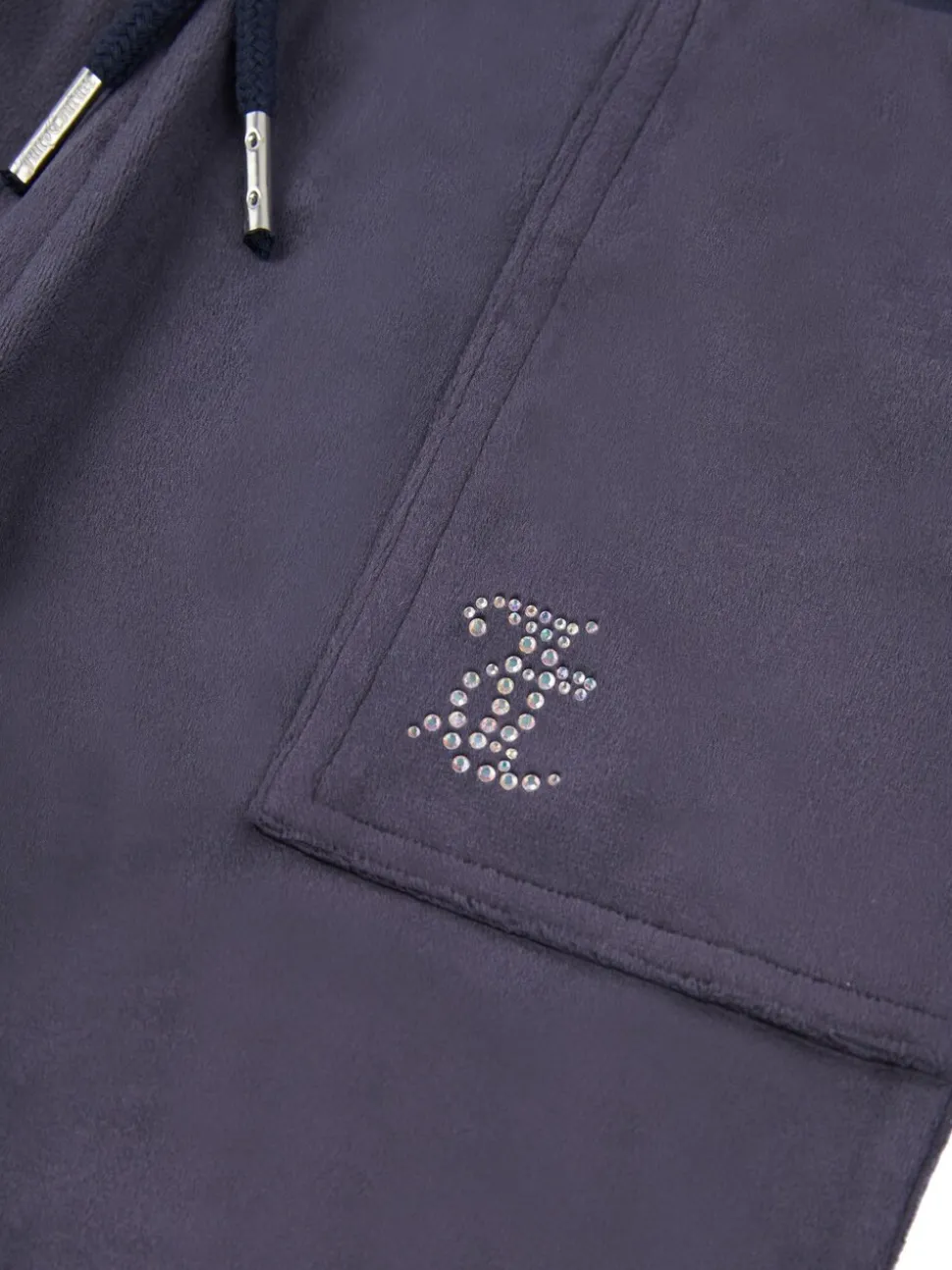 Juicy Couture Blue Mini Girls Diamante Wide Leg Joggers