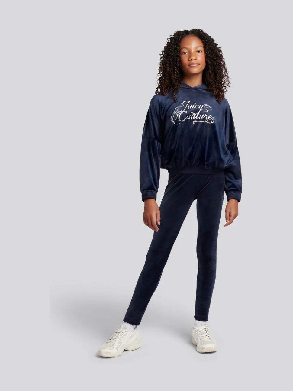 Juicy Couture Blue Relaxed Over-The-Head Hood & Velour Leggings Set