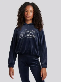 Juicy Couture Blue Relaxed Over-The-Head Hood & Velour Leggings Set