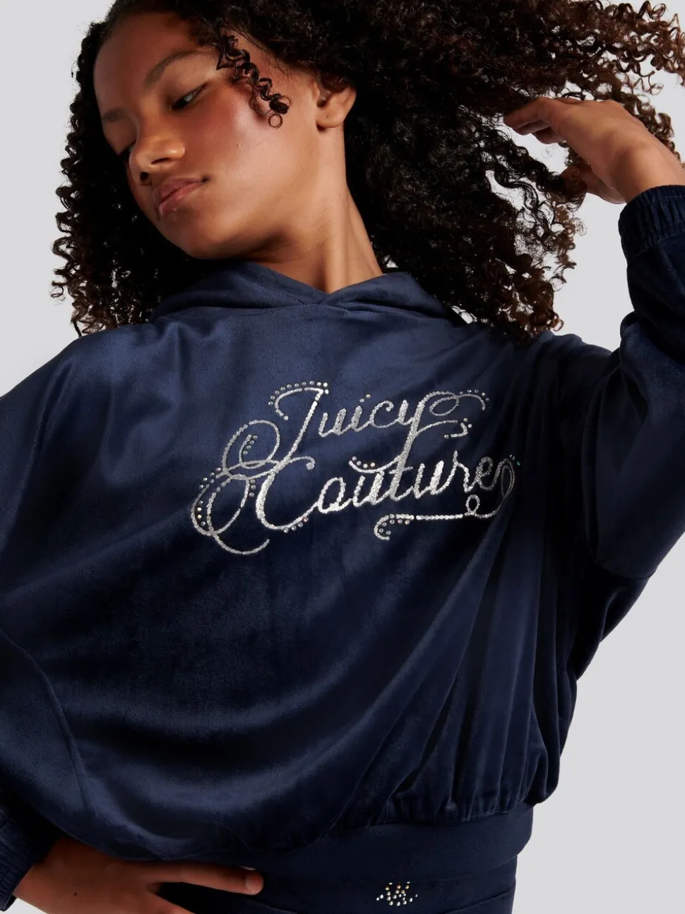 Juicy Couture Blue Relaxed Over-The-Head Hood & Velour Leggings Set