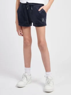 Juicy Couture Blue Velour Fold Up Shorts