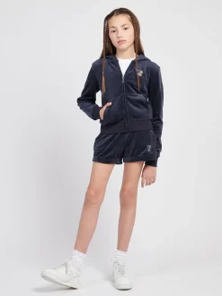 Juicy Couture Blue Velour Fold Up Shorts