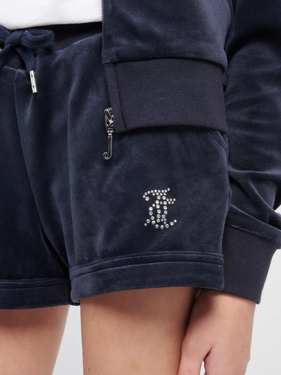 Juicy Couture Blue Velour Fold Up Shorts