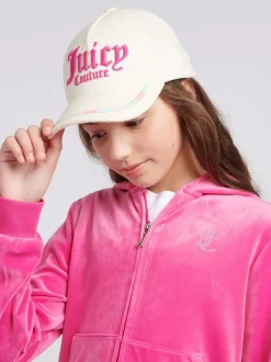 Juicy Couture Cream Girls Rainbow Towelling Cap