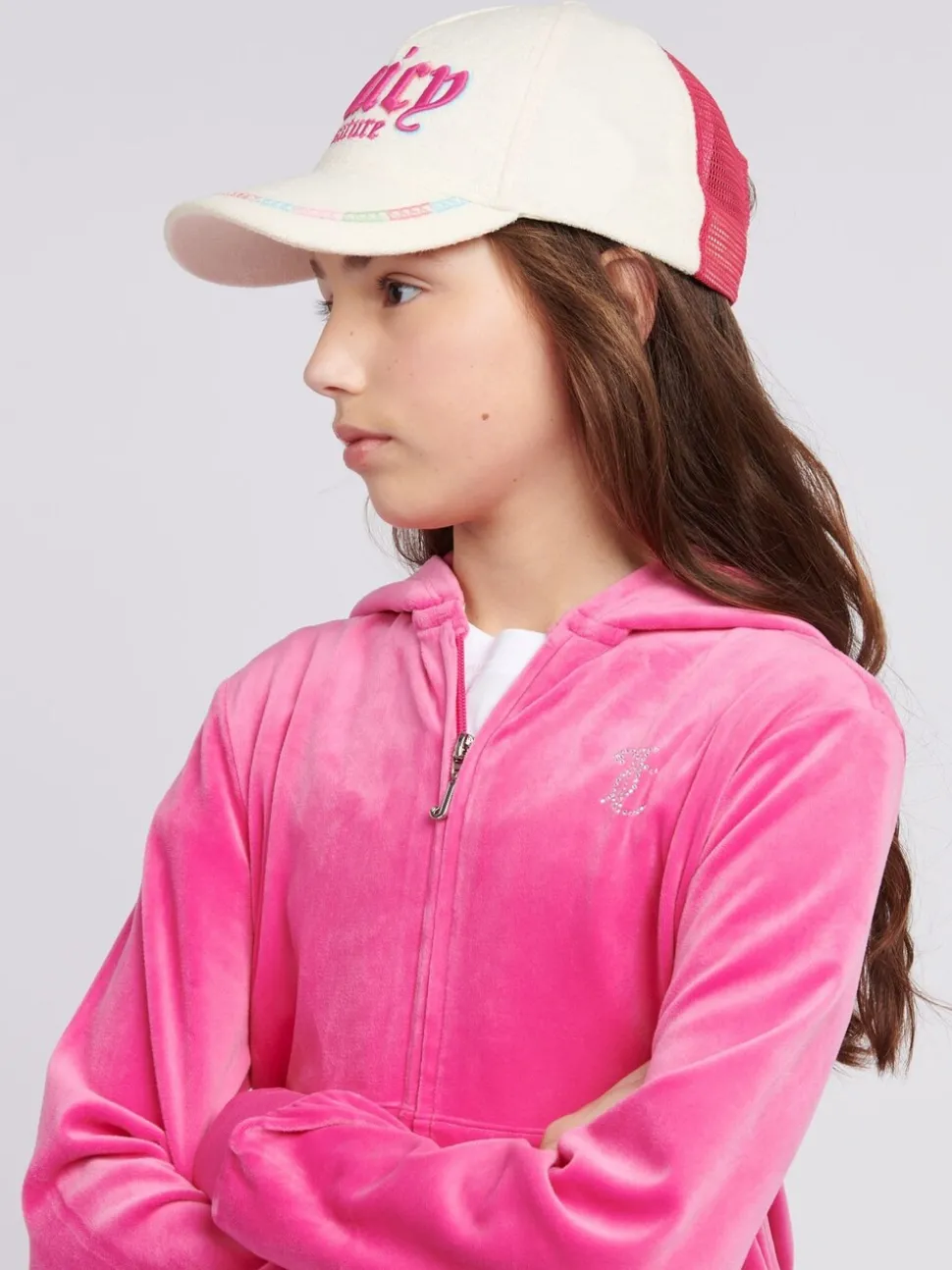 Juicy Couture Cream Girls Rainbow Towelling Cap